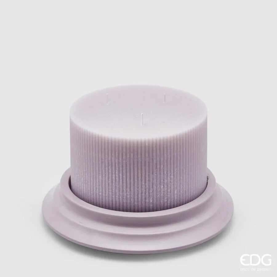 EDG Enzo De Gasperi Doric Candle with Plate H 10 Cm D 15 Cm Lavender