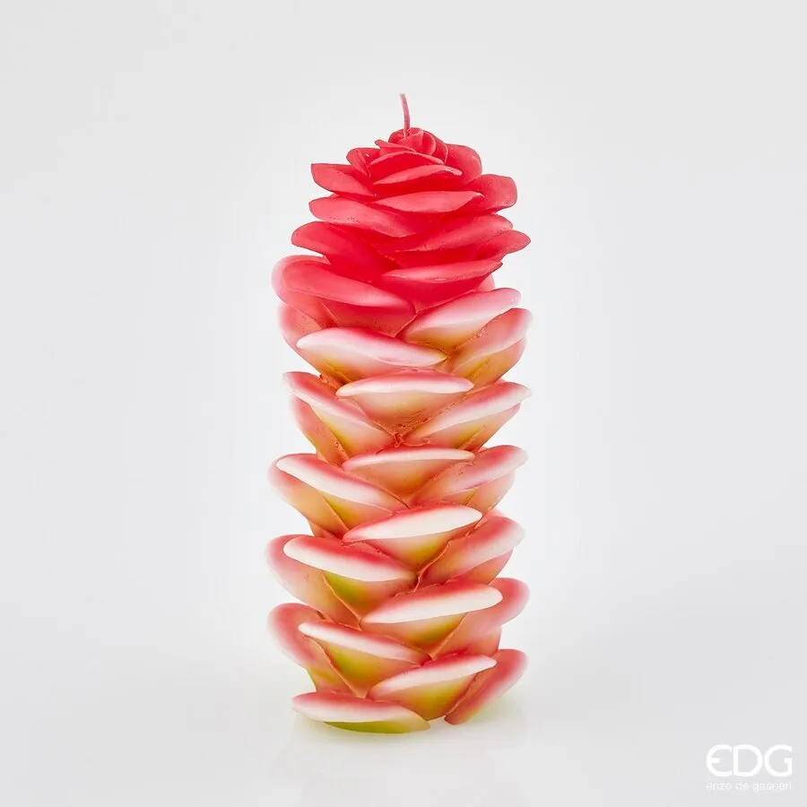 EDG Enzo De Gasperi Ginger Candle H 22 Cm D 10 Cm Green Pink