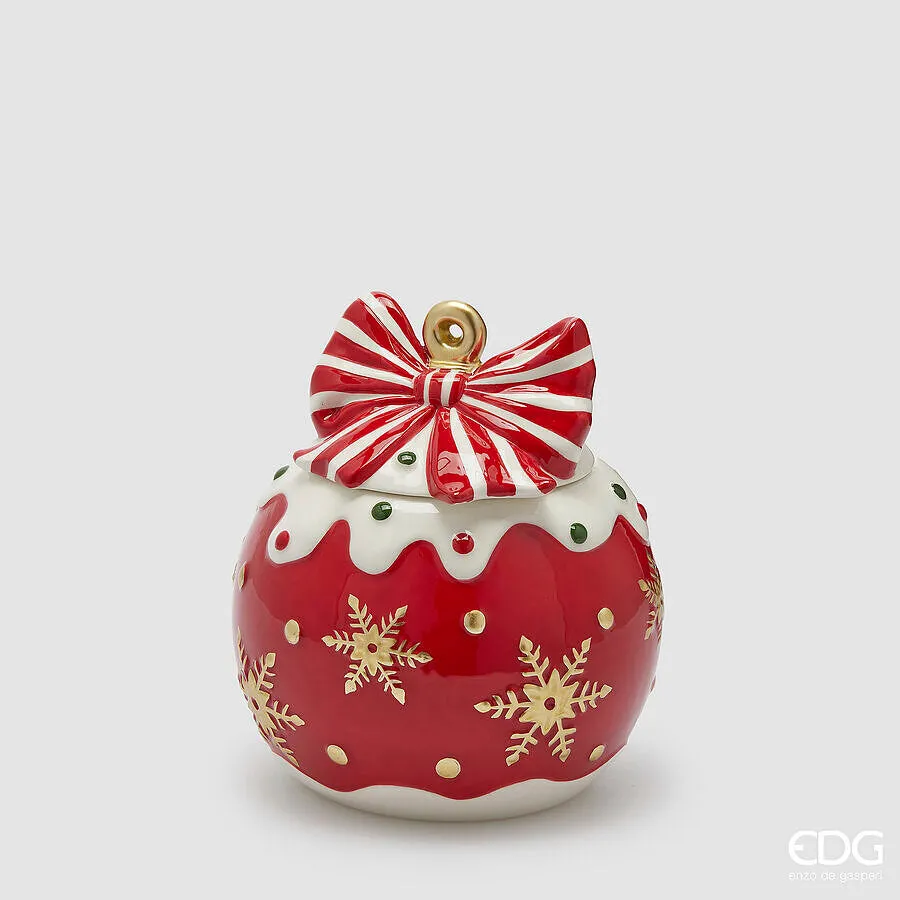 EDG Enzo De Gasperi Contenitore Palla XMas Natale H 21 Cm D. 18,5 Cm W