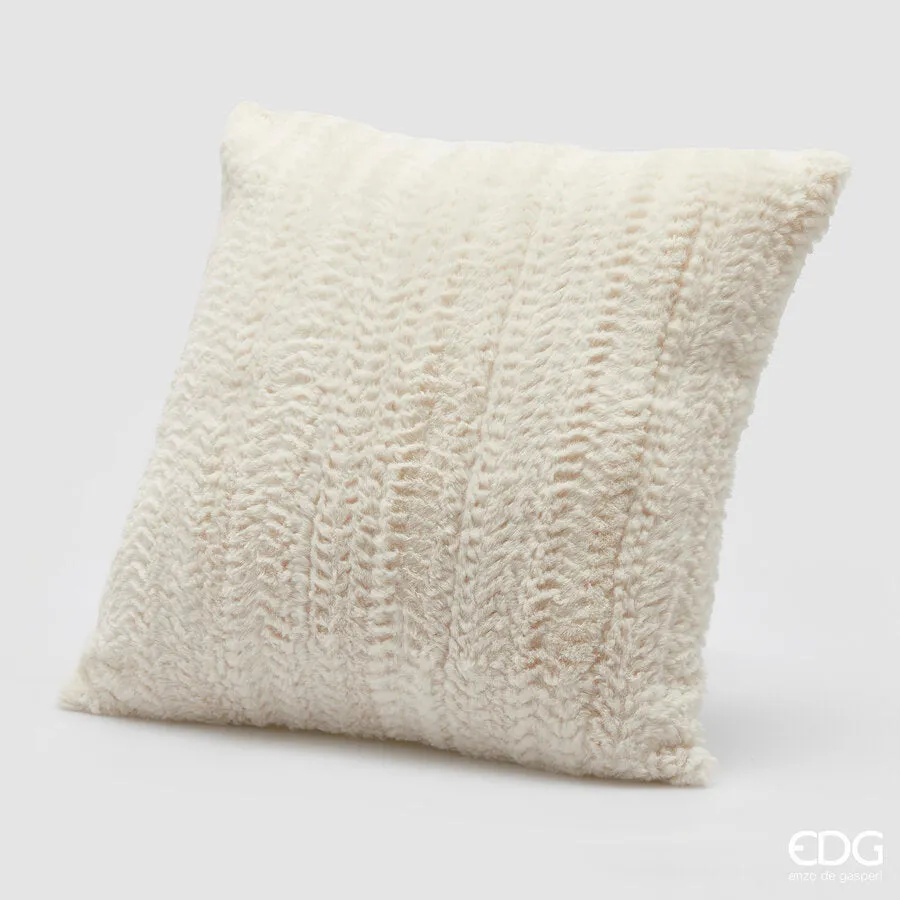 EDG Enzo De Gasperi Cuscino Natale Furry Quadrato 45 x 45 Cm White