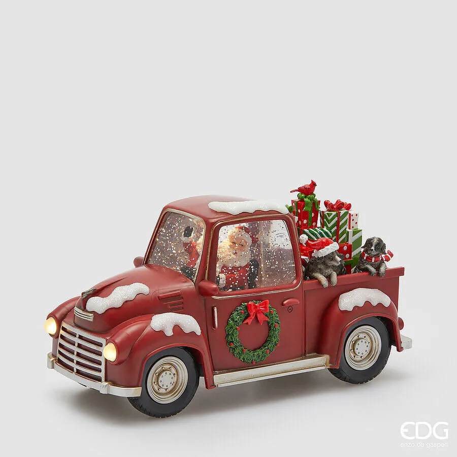 EDG Enzo De Gasperi Decoro Pick-up con Babbo Natale e Biscotti H 16 Cm