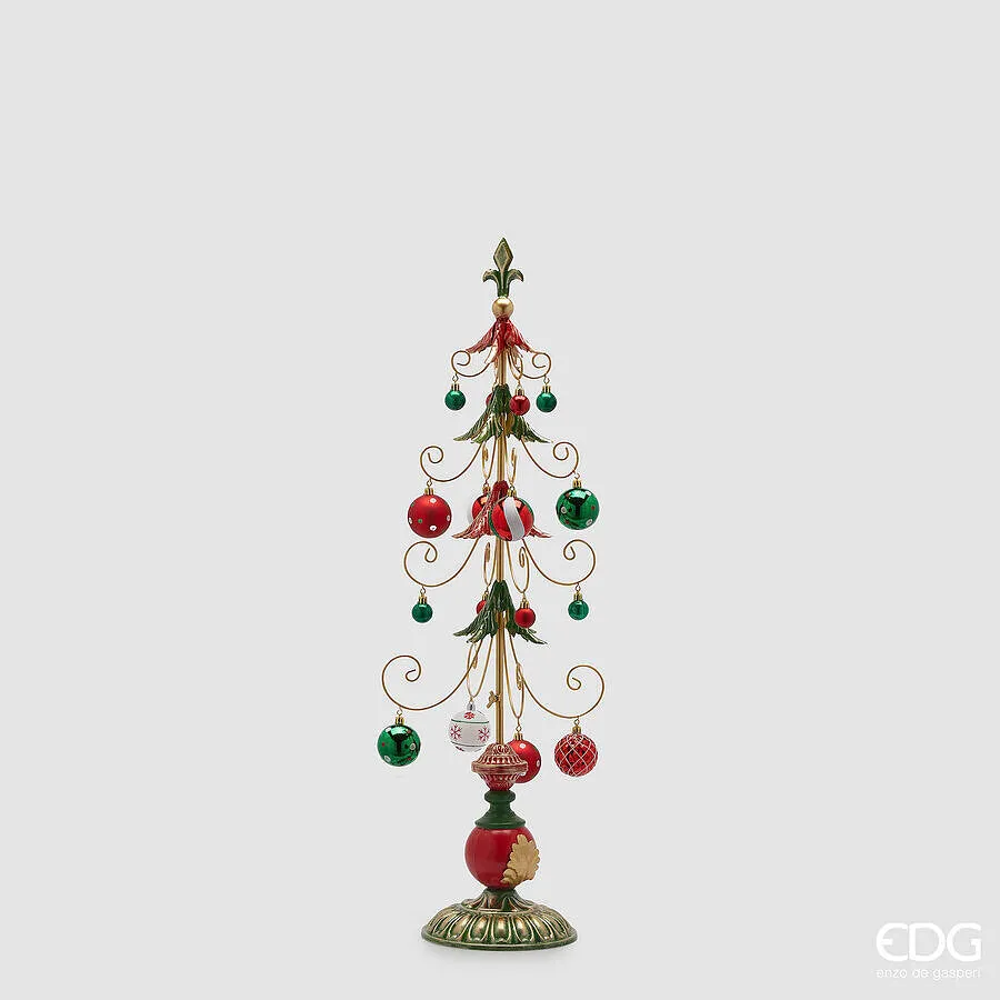 EDG Enzo De Gasperi Decoro Albero di Natale con Decorazioni Metallo H