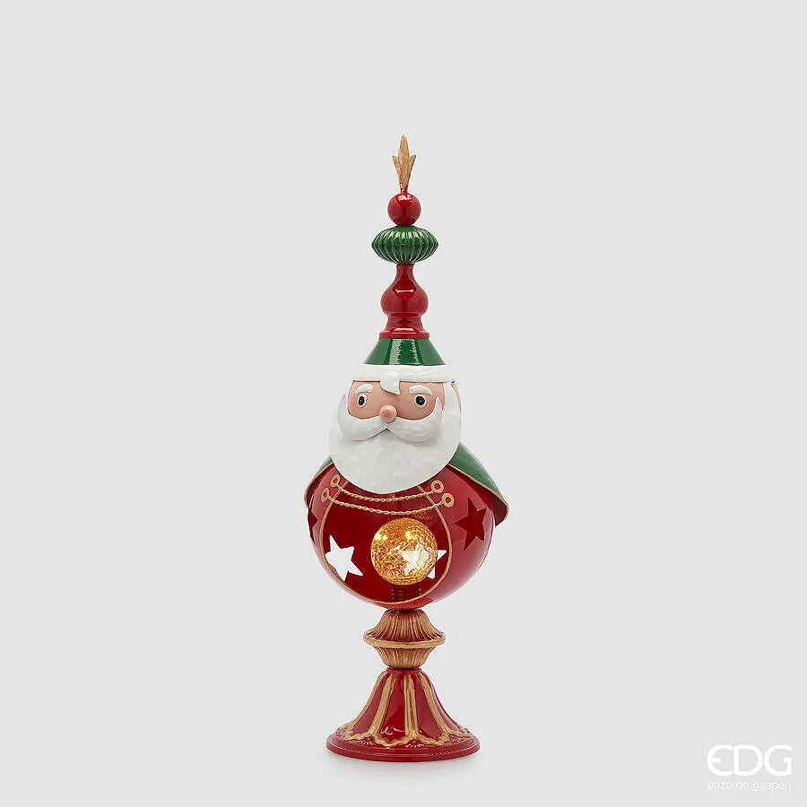 EDG Enzo De Gasperi Decoro Babbo Natale Led H 53 Cm D 16 Cm Green Red