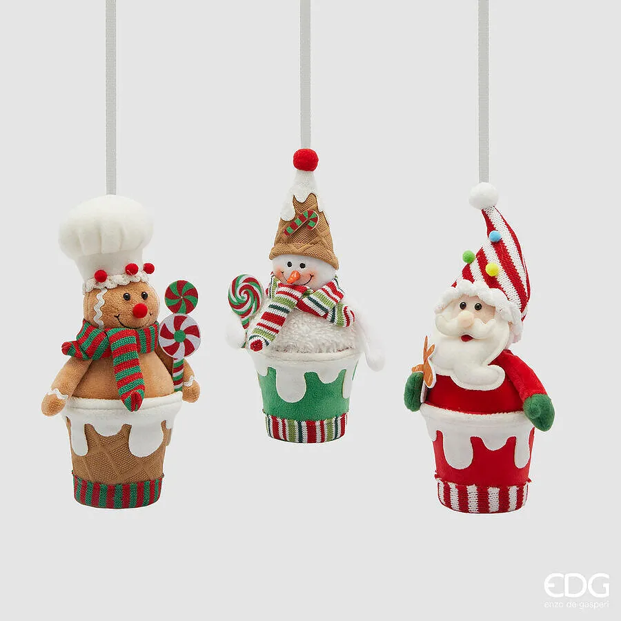 EDG Enzo De Gasperi Decoro Babbo Natale Uomoneve Marzapane Ass. H 21 G