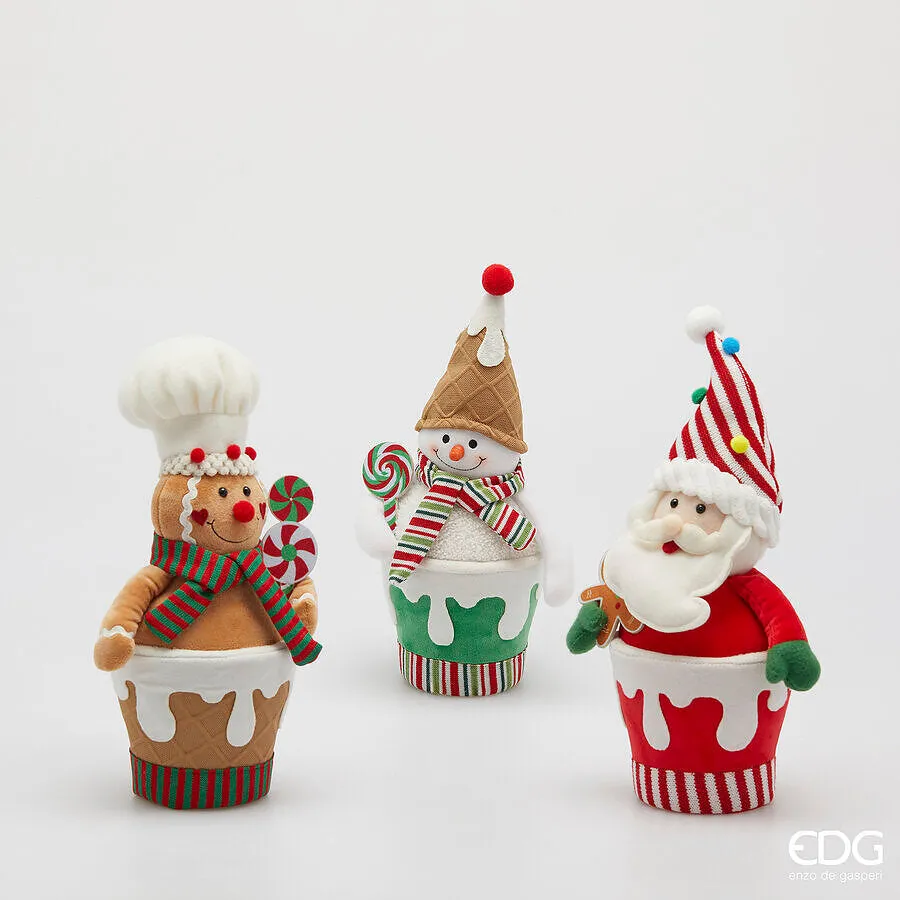 EDG Enzo De Gasperi Decoro Babbo Natale Uomoneve Marzapane Ass. H 35 G