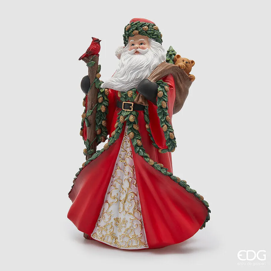 EDG Enzo De Gasperi Decoro Babbo Natale Viandante H 47 Cm L 32 Cm L 23