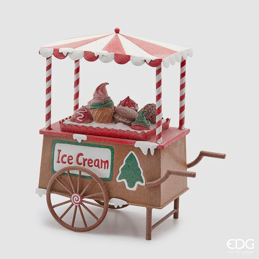 EDG Enzo De Gasperi Decoro Carretto Gelati Marzapane Natale H 38 Cm L
