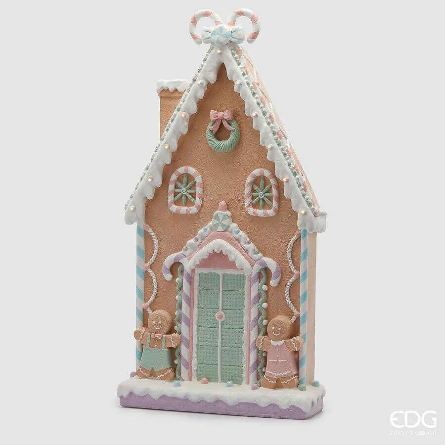 EDG Enzo De Gasperi Decoro Casetta Marzapane Led Natale H 93 Cm L 50 C