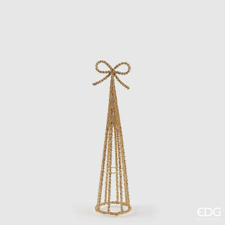 EDG Enzo De Gasperi Decoro Cono Jewel Natale H 48 Cm Gold