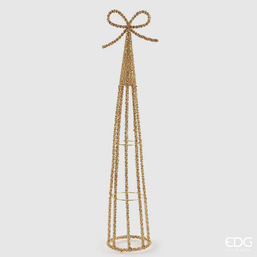 EDG Enzo De Gasperi Decoro Cono Jewel Natale H 66 Cm Gold