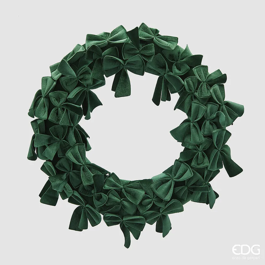 EDG Enzo De Gasperi Decoro Corona con Fiocchi Natale D 60 Cm Green