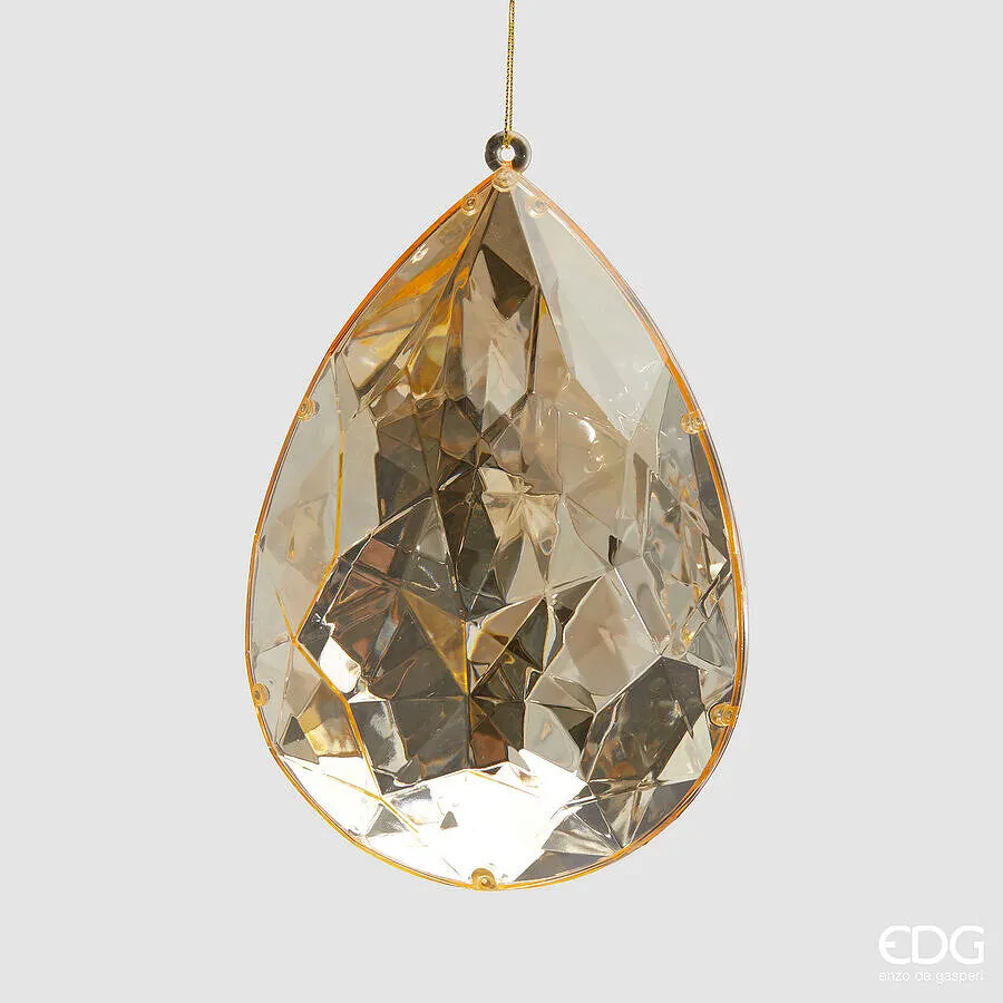 EDG Enzo De Gasperi Diamond Christmas Drop Decoration to Hang H 19 Cm