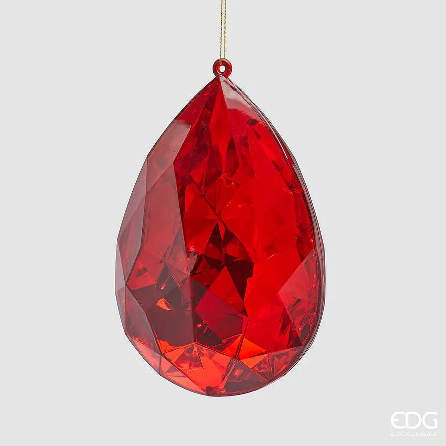 EDG Enzo De Gasperi Diamond Decoration Christmas Drop to Hang H 19 Cm
