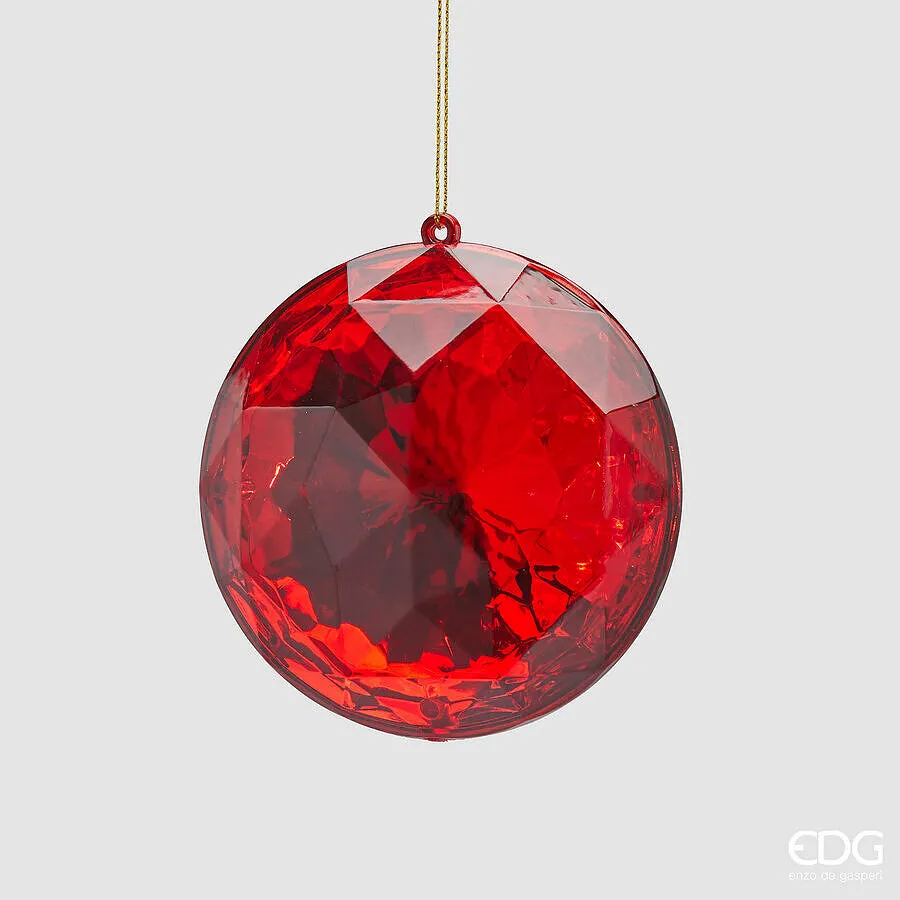 EDG Enzo De Gasperi Round Diamond Christmas Decoration to Hang D 10 Cm