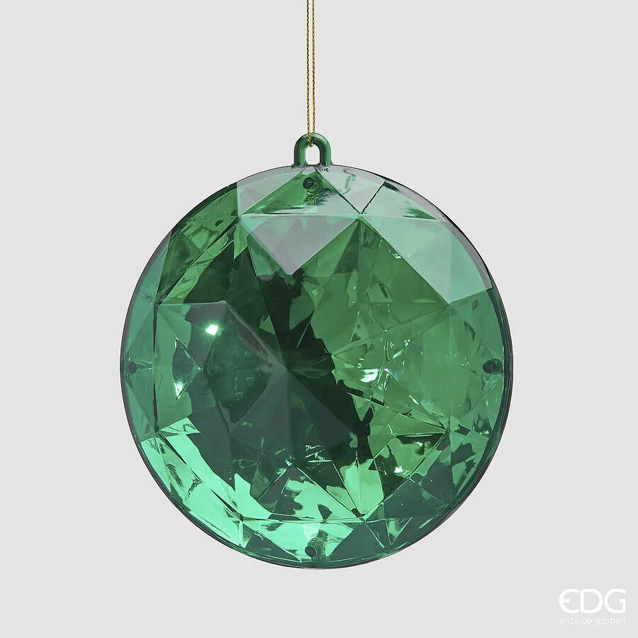 EDG Enzo De Gasperi Round Diamond Christmas Decoration to Hang D 12.5c