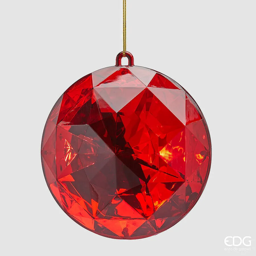 EDG Enzo De Gasperi Round Diamond Christmas Decoration to Hang D 16 Cm