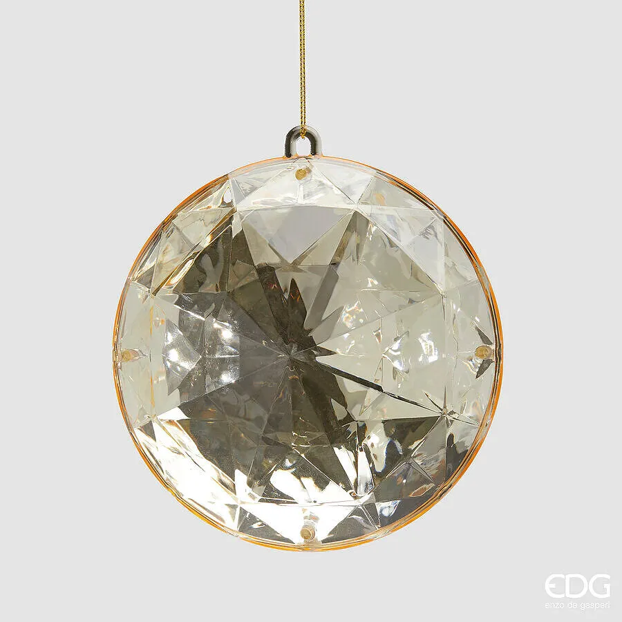 EDG Enzo De Gasperi Round Diamond Christmas Decoration to Hang L 6.5 C