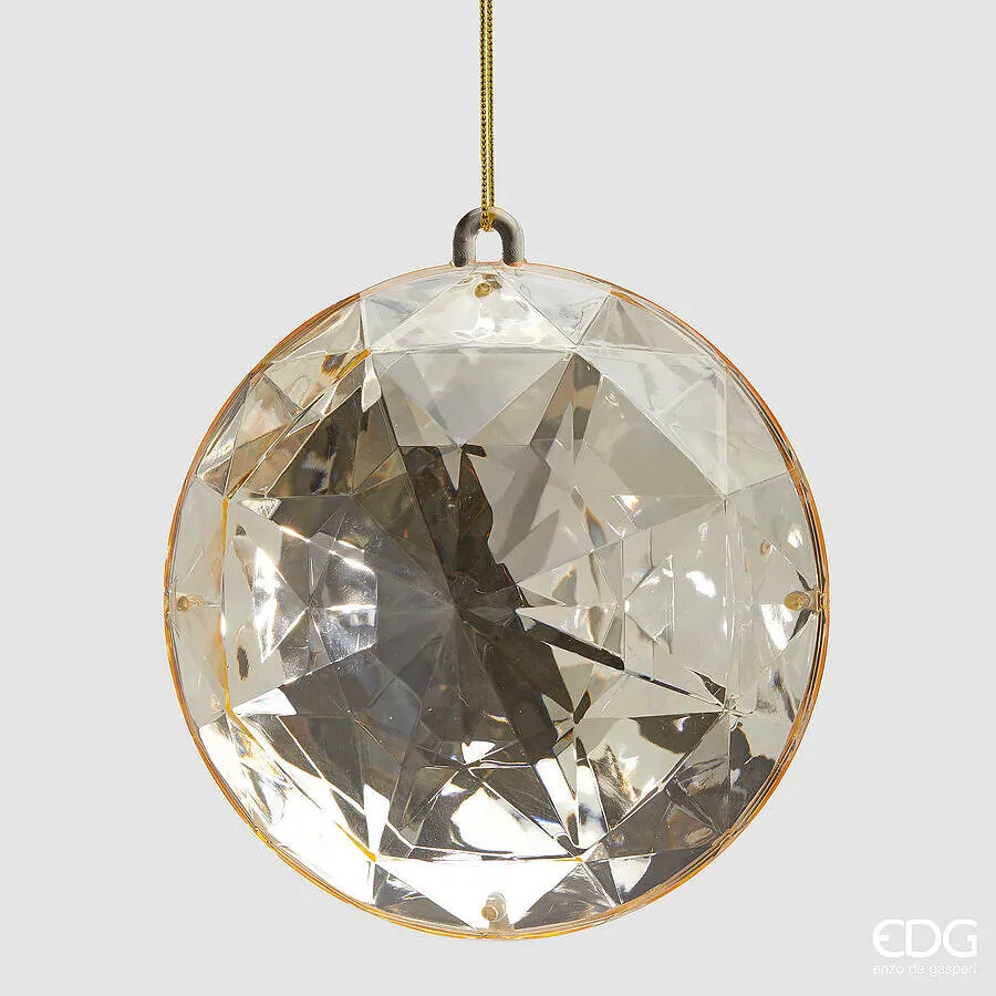 EDG Enzo De Gasperi Round Diamond Christmas Decoration to Hang L 8.5 C