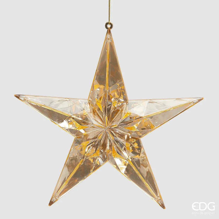 EDG Enzo De Gasperi Diamond Christmas Star Decoration to Hang L 5 Cm D
