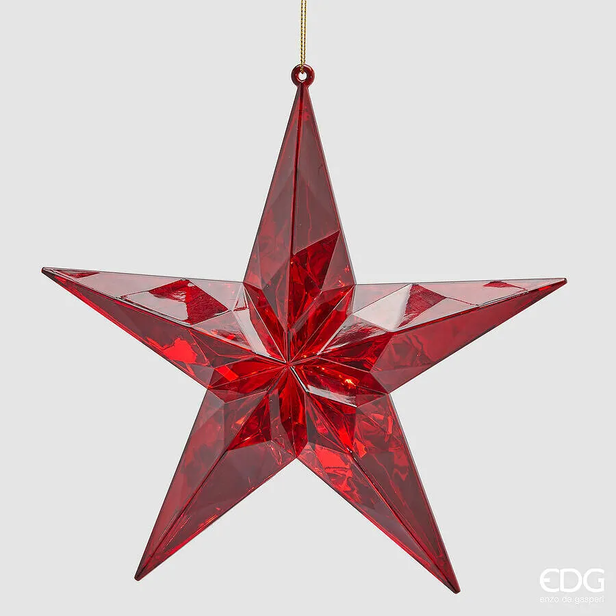 EDG Enzo De Gasperi Diamond Christmas Star Decoration to Hang D 19.5 C