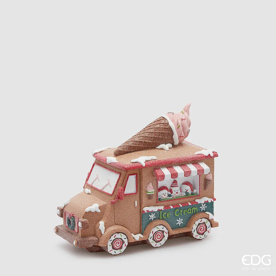 EDG Enzo De Gasperi Decoro Furgoncino Marzapane Natale H 22 Cm L 26 Cm