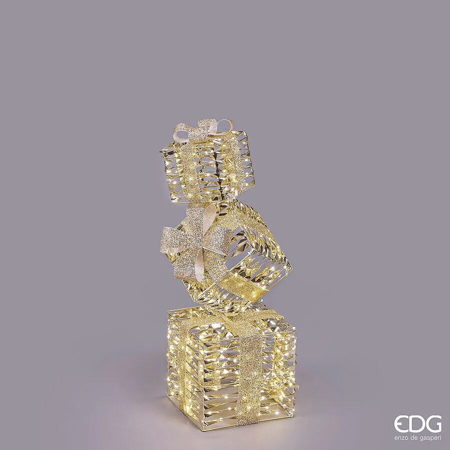 EDG Enzo De Gasperi Christmas Decoration Gift Box Stripes 350 MicroLed