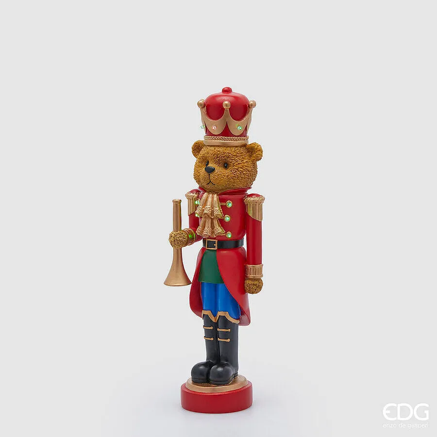 EDG Enzo De Gasperi Decoro Orso Soldatino Natale MiniLed H 46,5 Cm L 1
