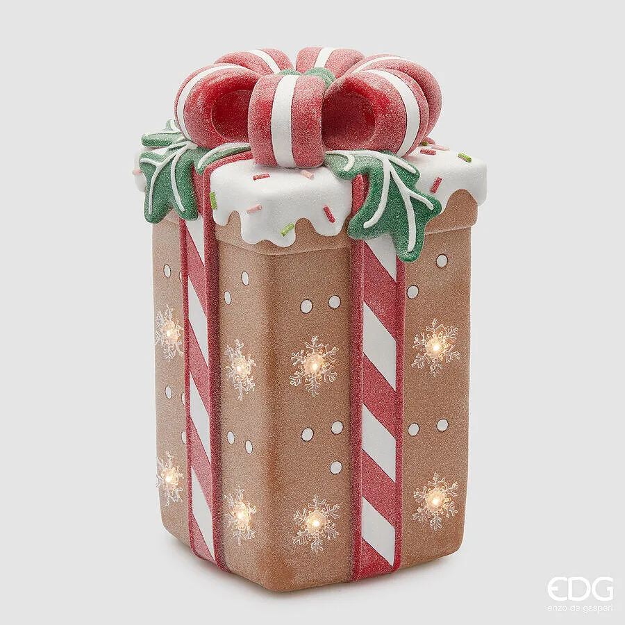 EDG Enzo De Gasperi Decoro Pacco Regalo Marzapane Natale Led H 41 Cm L