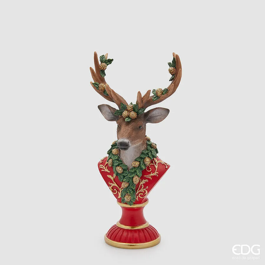 EDG Enzo De Gasperi Decoro Renna Natale H 33 Cm L 16 Cm L 12,5 Cm Mult