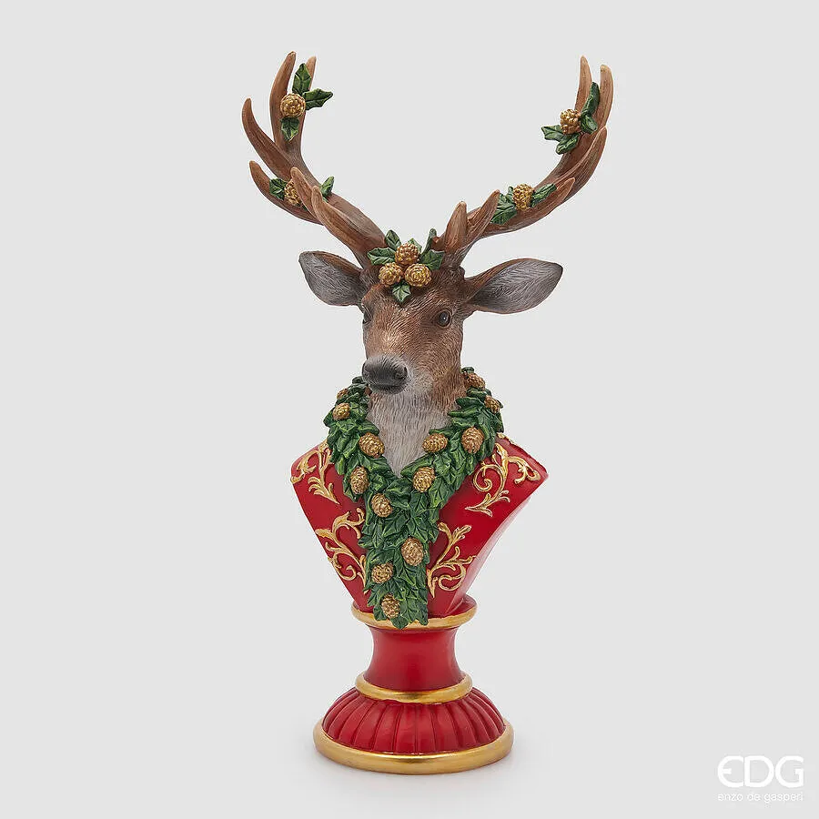 EDG Enzo De Gasperi Decoro Renna Natale H 39,5 Cm L 21 Cm L 13 Cm Mult