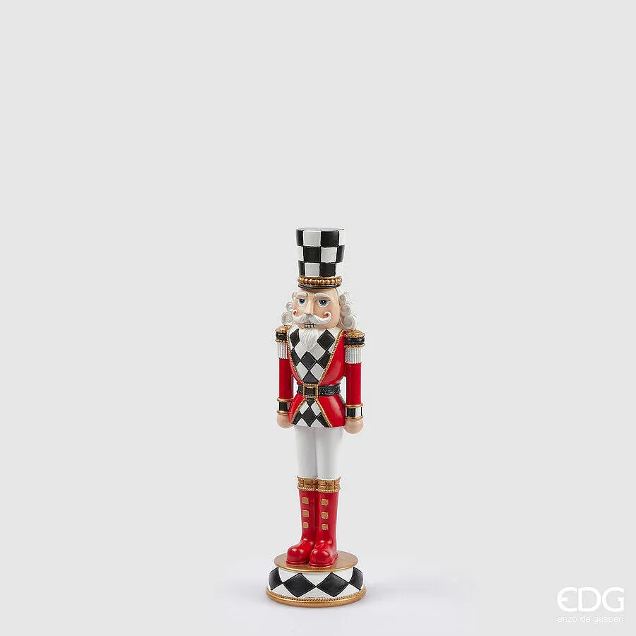 EDG Enzo De Gasperi Decoro Soldatino Scacchi di Natale H 33 Cm White R