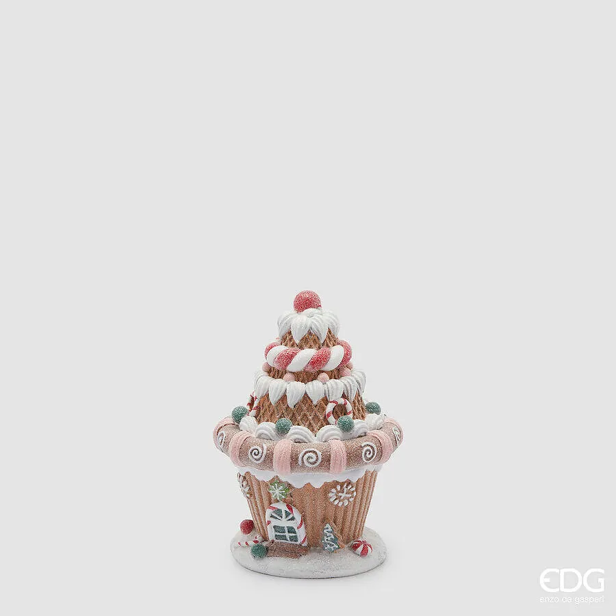 EDG Enzo De Gasperi Decoro Torta Marzapane Natale H 20 Cm D 14 Cm Mult