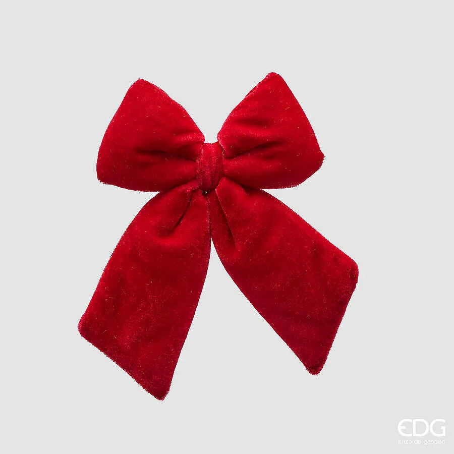 EDG Enzo De Gasperi Fiocco Natale Velluto H 20 Cm L 15 Cm Burgundy