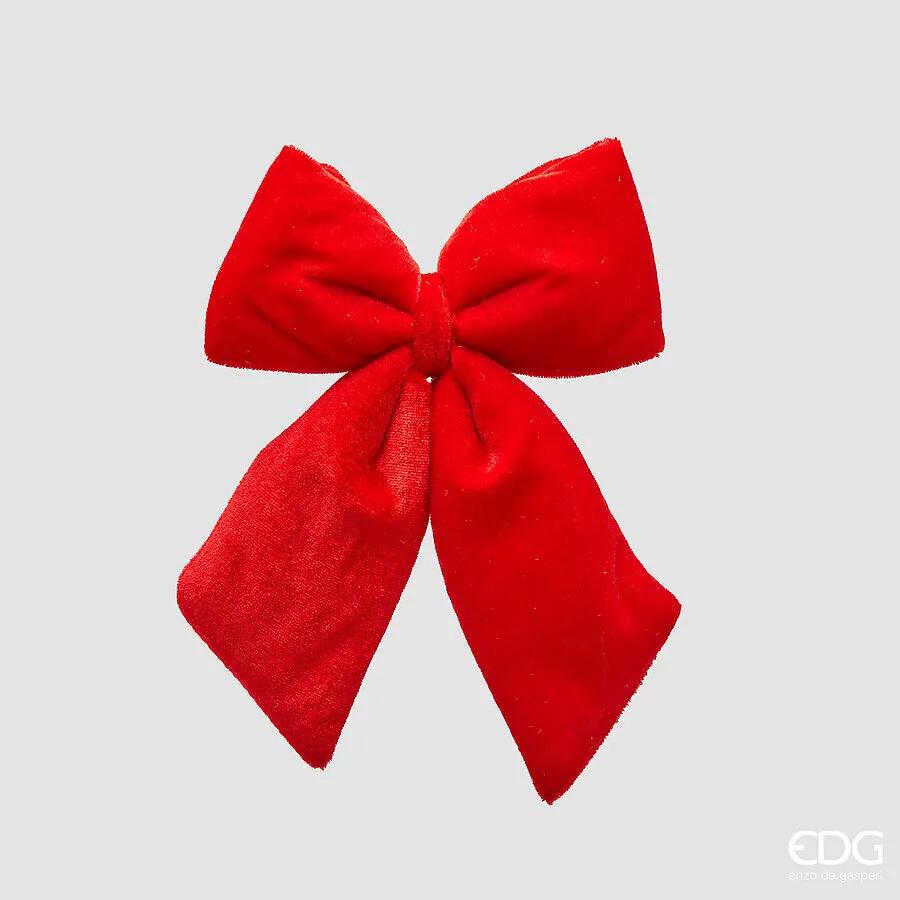 EDG Enzo De Gasperi Fiocco Natale Velluto H 20 Cm L 15 Cm Red