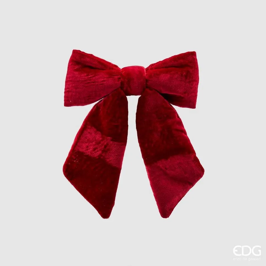 EDG Enzo De Gasperi Fiocco Natale Velluto H 25 Cm L 21 Cm Burgundy