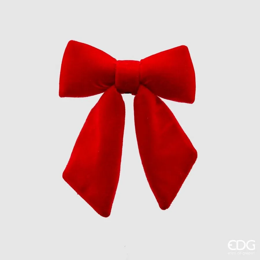 EDG Enzo De Gasperi Fiocco Natale Velluto H 25 Cm L 21 Cm Red