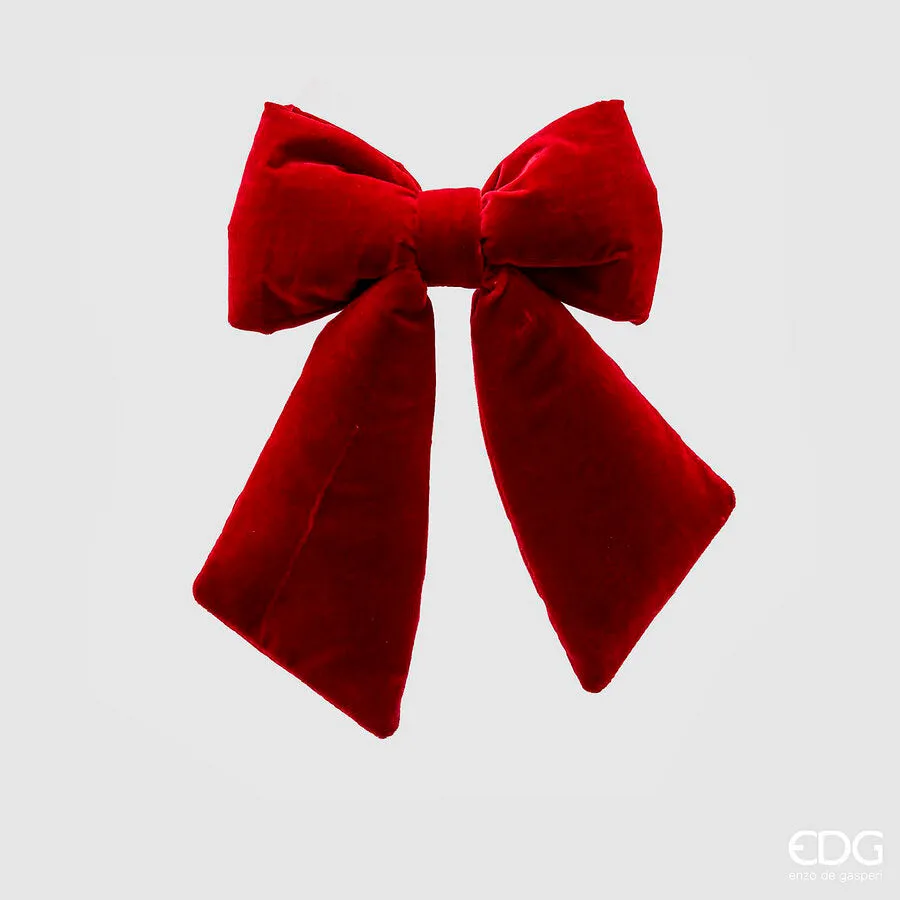 EDG Enzo De Gasperi Fiocco Natale Velluto H 38 Cm L 27 Cm Burgundy
