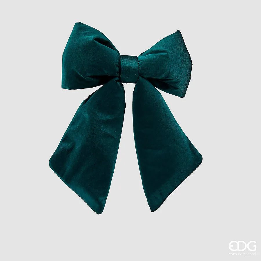 EDG Enzo De Gasperi Fiocco Natale Velluto H 38 Cm L 27 Cm Green