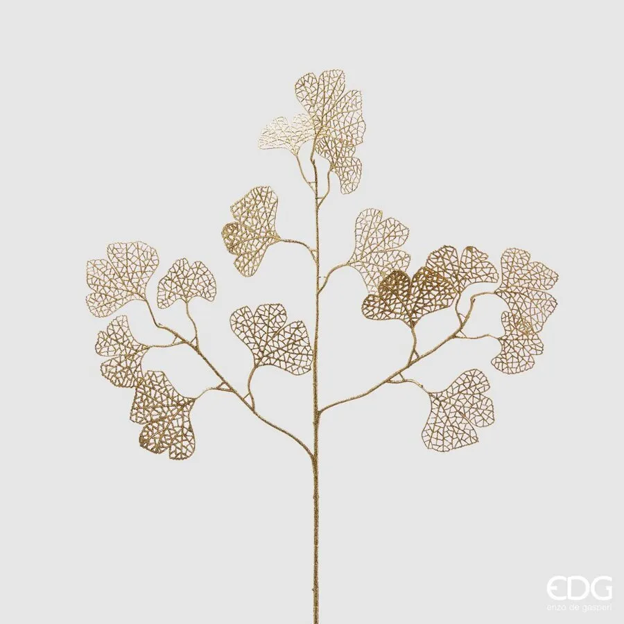 EDG Enzo De Gasperi Ginko Olis Glitter di Natale H 75 Cm Gold