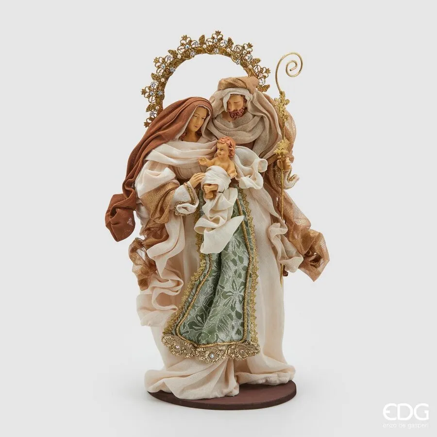 EDG Enzo De Gasperi Nativita King Natale con Base H 50 Cm Green Gold