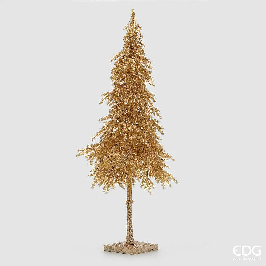 EDG Enzo De Gasperi Pino Natale Glitter con Base H 91 Cm Gold