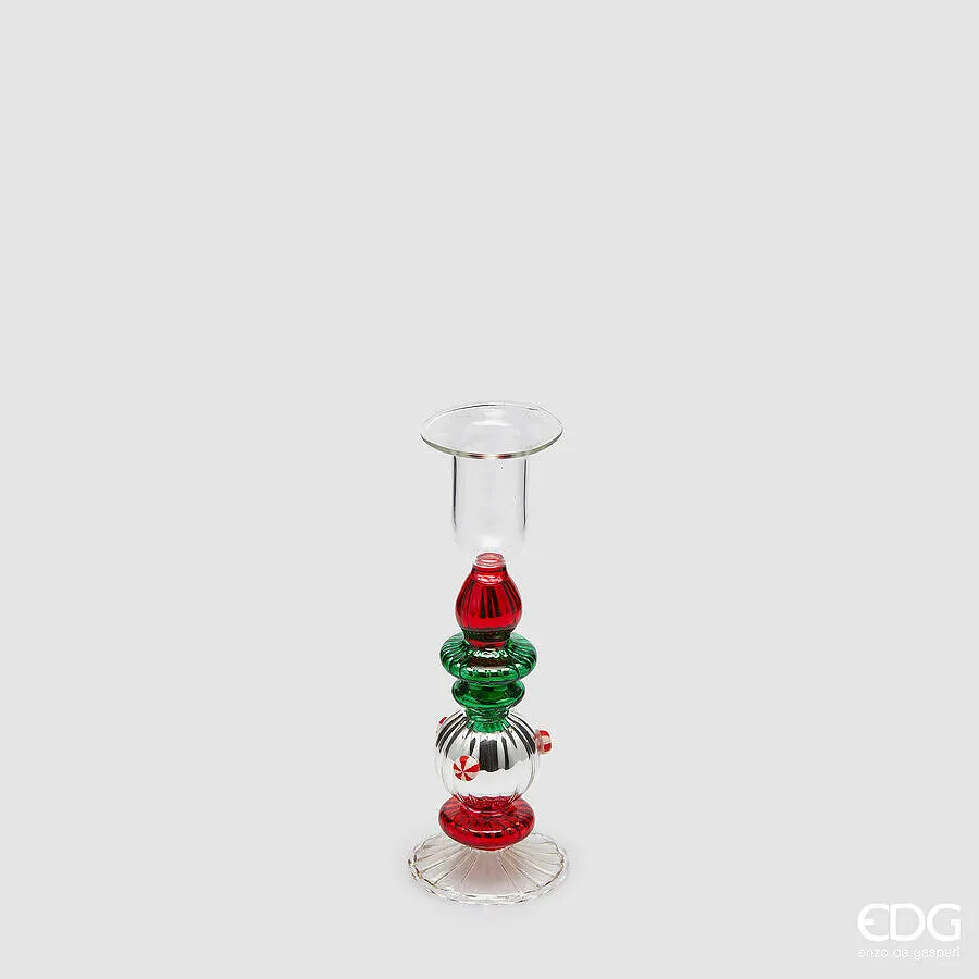 EDG Enzo De Gasperi Portacandela Strati di Natale H 15,5 Cm D 5 Cm Gre