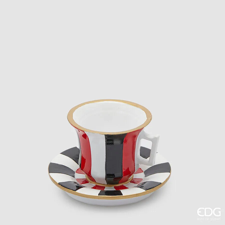 EDG Enzo De Gasperi Portacandela Tazza Natale H 7,5 Cm D 12 Cm White B