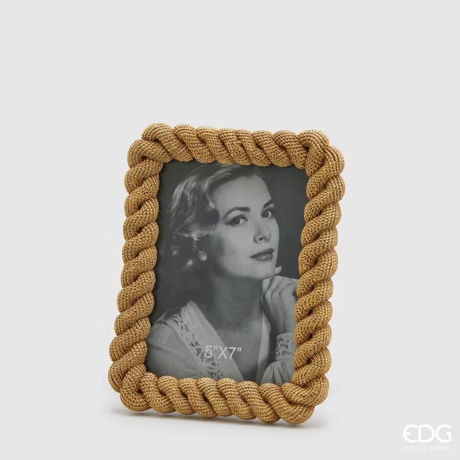 EDG Enzo De Gasperi Portafoto Corda Poly 21 x 17 Cm Gold