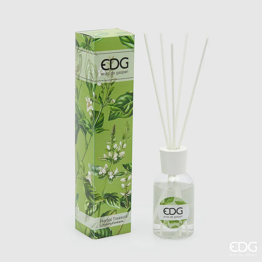 EDG Enzo De Gasperi Perfumer Bottle 100 Ml with Sticks Herbal Treasure