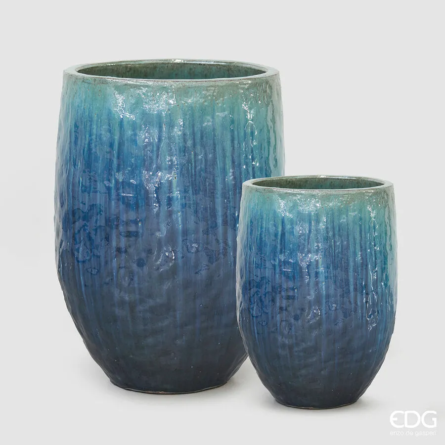 EDG Enzo De Gasperi Set of 2 Saigon Vases Curved H 52 Cm D 38 Cm H 74