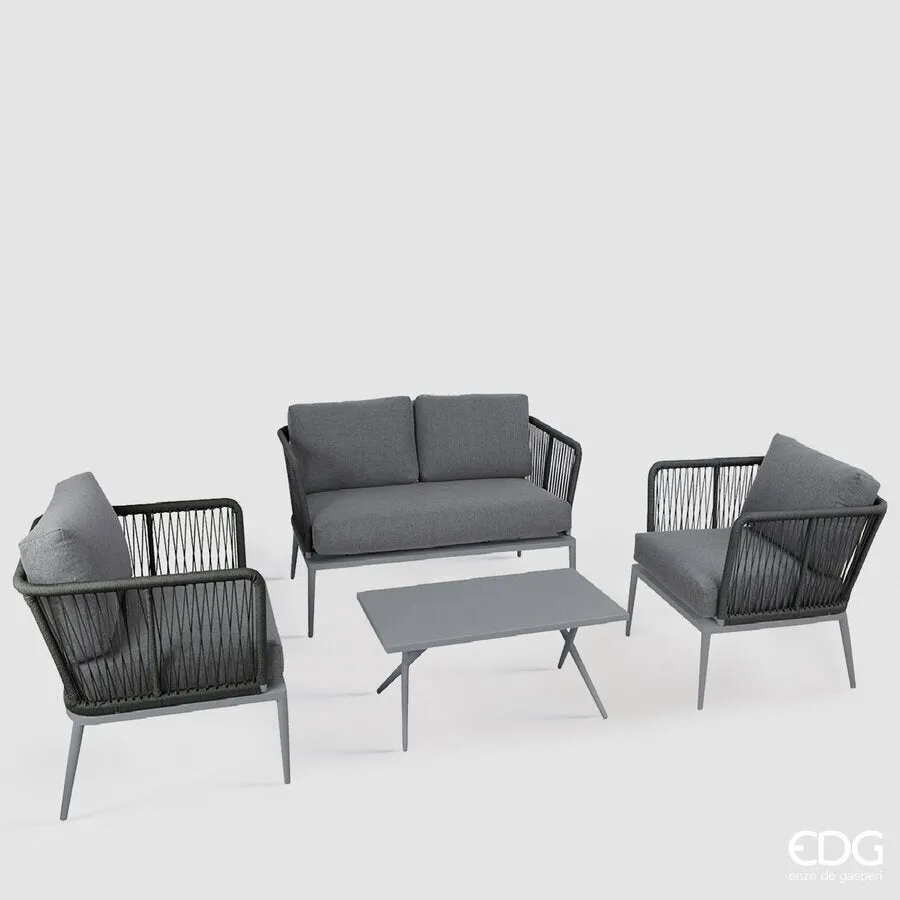 EDG Enzo De Gasperi 100% Aluminum Living Room Set Sofa 2 Armchairs and