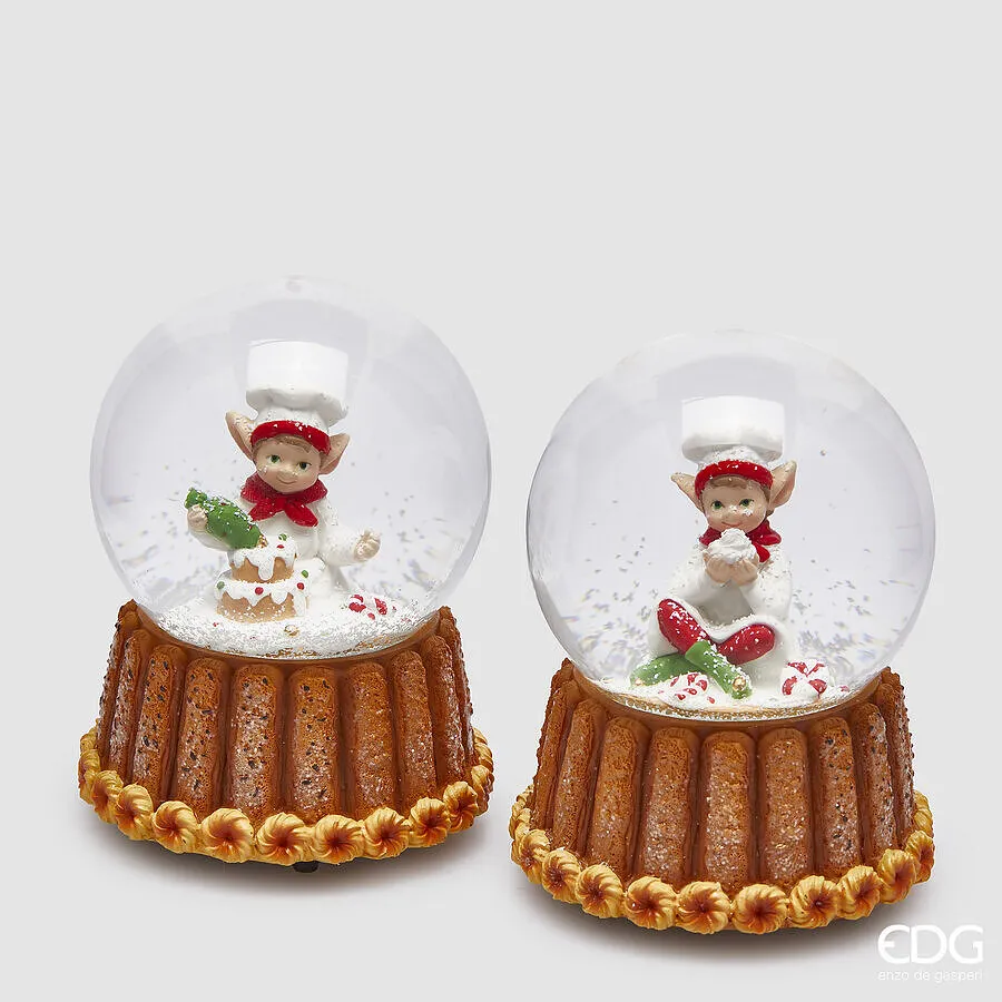 EDG Enzo De Gasperi Sfera Acqua Elfo di Natale Carillon Ass. H 14 Cm D