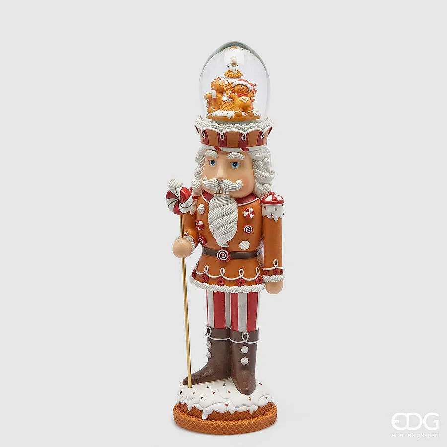 EDG Enzo De Gasperi Sfera Acqua Soldatino di Natale H 48,5 Cm Musica,