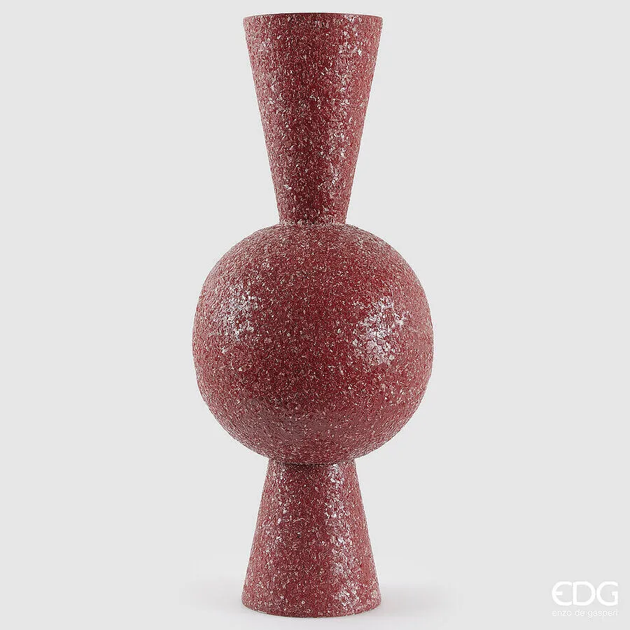 EDG Enzo De Gasperi Vaso Crackle Geometrie H 74 Cm D 30 Cm Metallo Dar